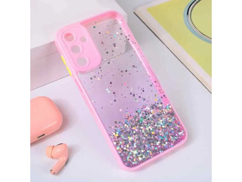 Maska Frame Glitter za Samsung A156 Galaxy A15 5G Roze