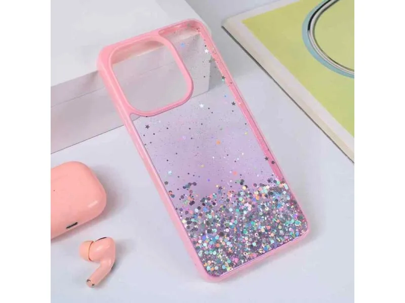 Maska Frame Glitter za Xiaomi Redmi Note 13 4G Roze