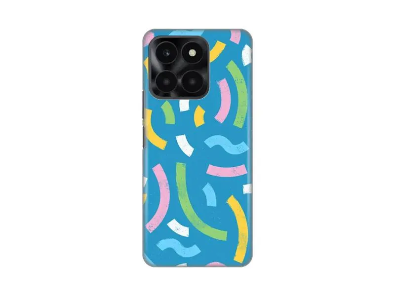 MaskaSilikonska Print za Honor X6a Happy Lines blue