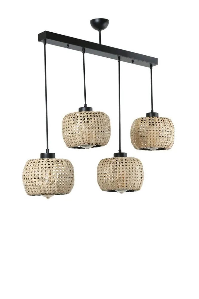 Tıger 4 Lu Sıralı Rattan Sarkıt luster