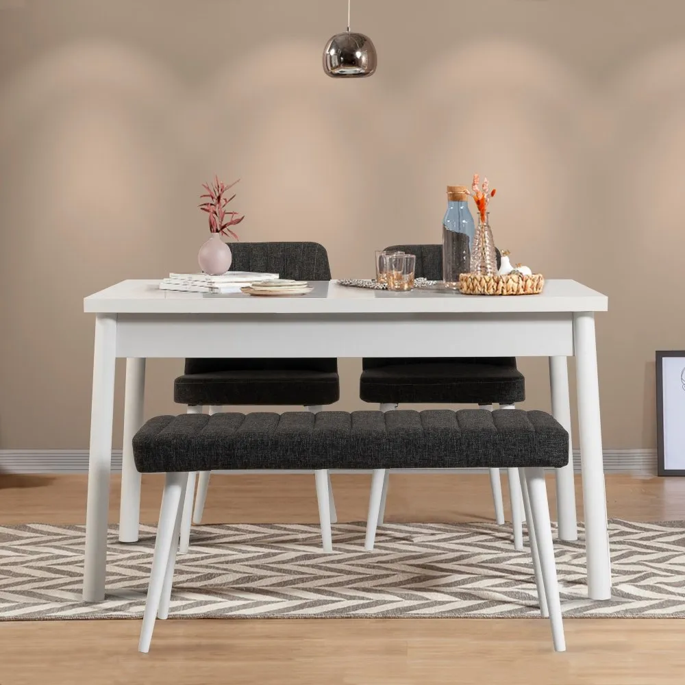 Trpezarijski set Costa White Anthracite