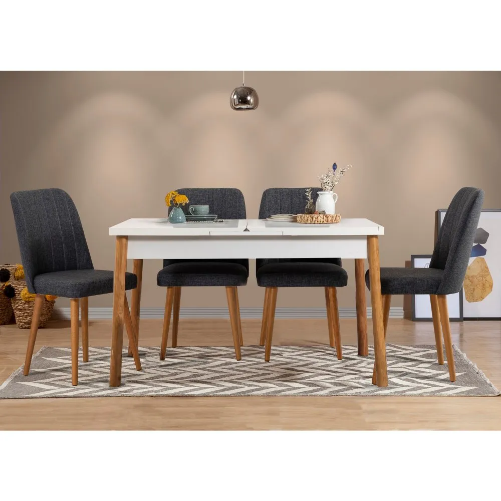 Trpezarijski set Santiago White Anthracite