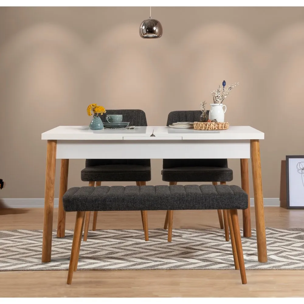 Trpezarijski set Santiago White Atlantic Anthracite