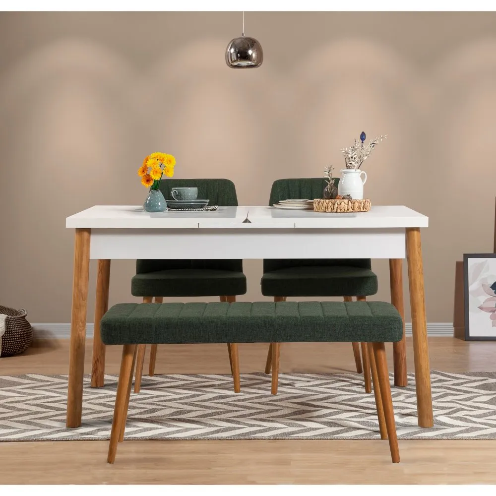 Trpezarijski set Santiago White Atlantic Green
