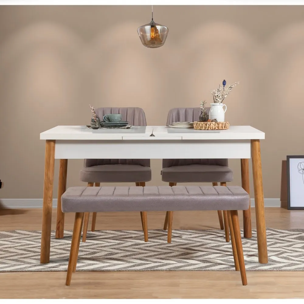 Trpezarijski set Santiago White Atlantic Soho Grey