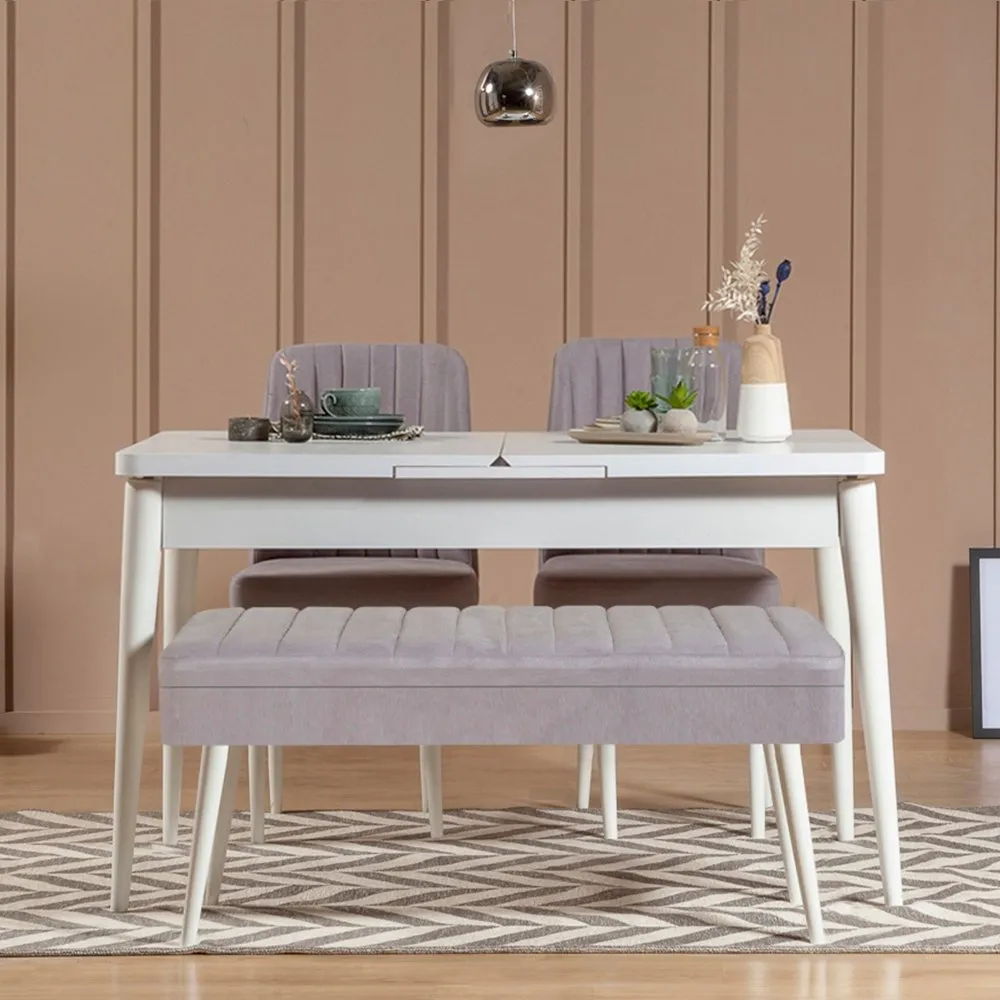 Trpezarijski set Vina 0701 3 WhiteGrey