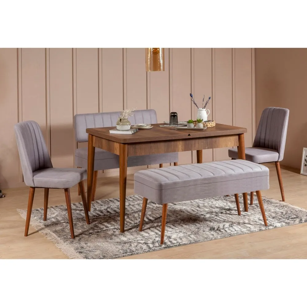 Trpezarijski set Vina 0701 4 WalnutGrey