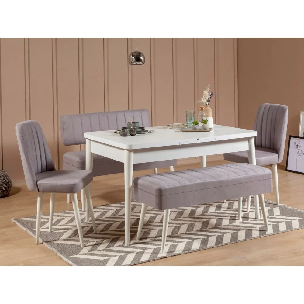Trpezarijski set Vina 0701 4 WhiteGrey