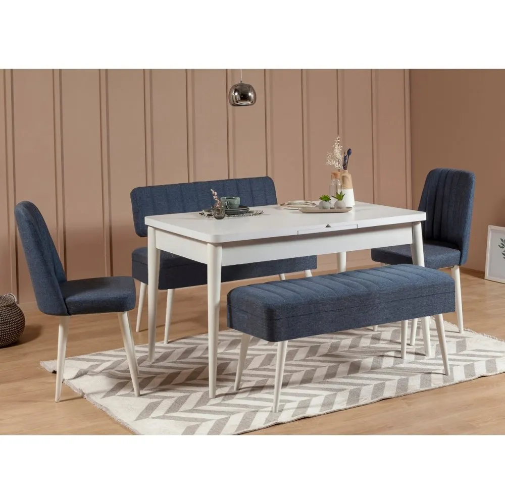 Trpezarijski set Vina 1048 4 WhiteDark Blue
