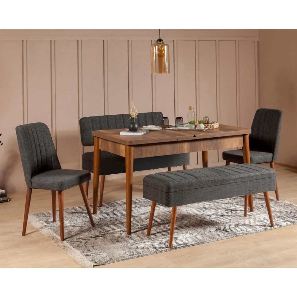 Trpezarijski set Vina 1053 4 AnthraciteWalnut