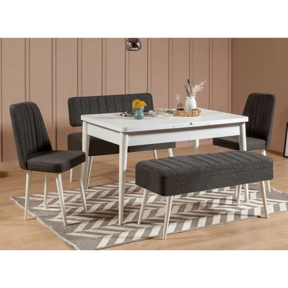 Trpezarijski set Vina 1053 4 AnthraciteWhite