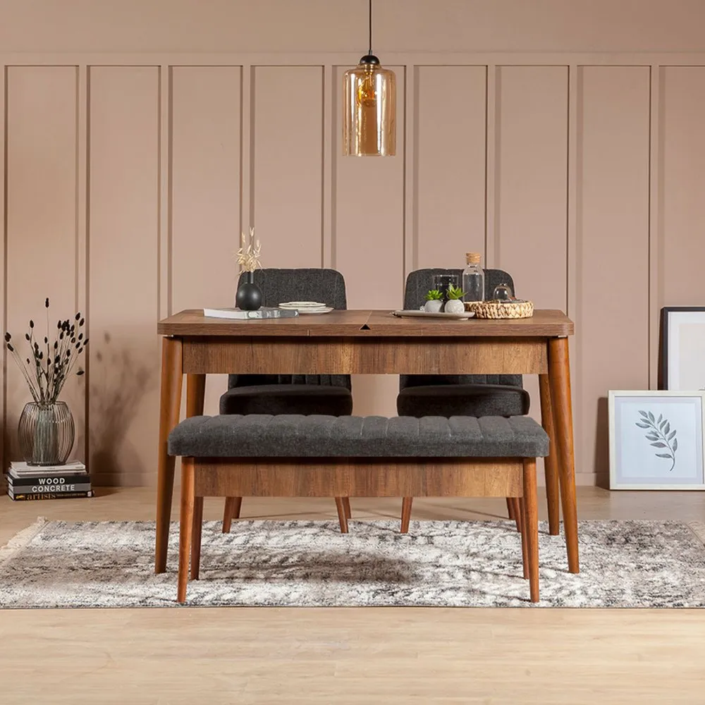 Trpezarijski set Vina 1053 Anthracite Walnut