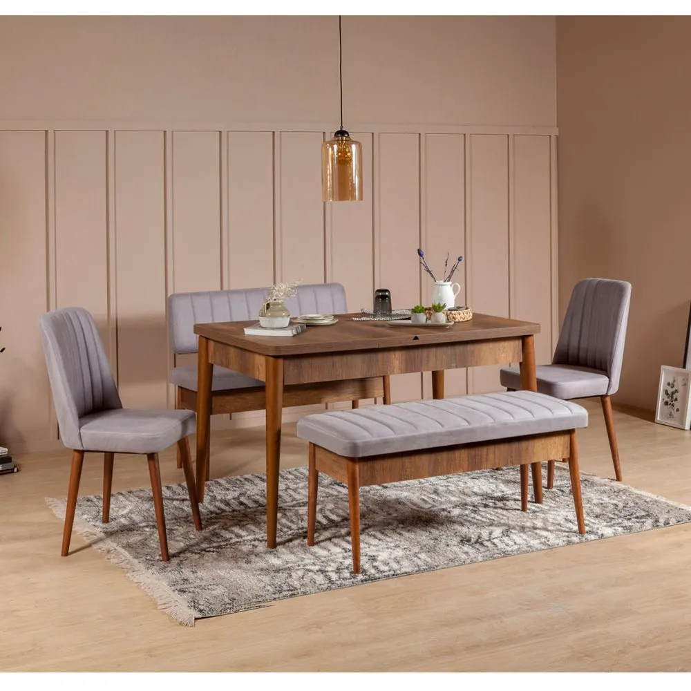 Trpezarijski set Vina Walnut Soho Grey