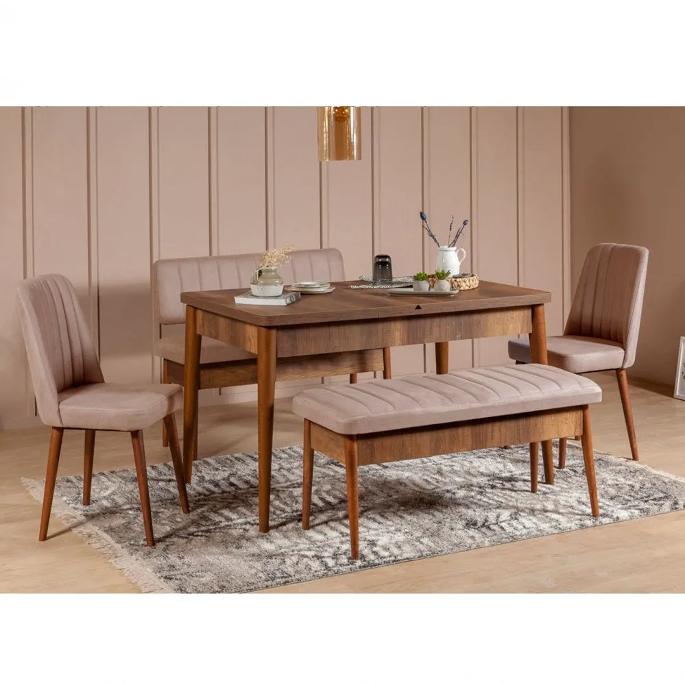 Trpezarijski set Vina Walnut Stone