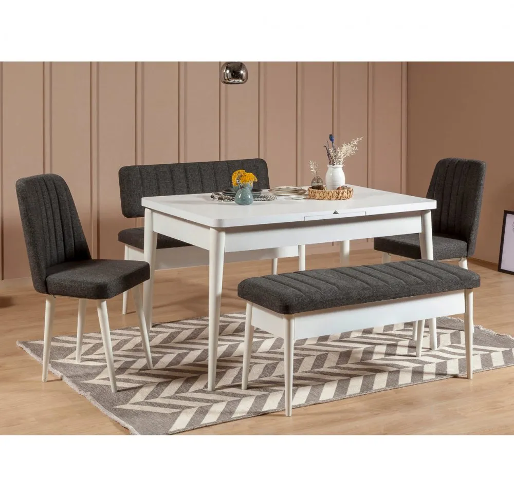 Trpezarijski set Vina White Anthracite