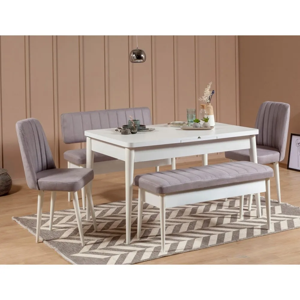 Trpezarijski set Vina White Soho Grey