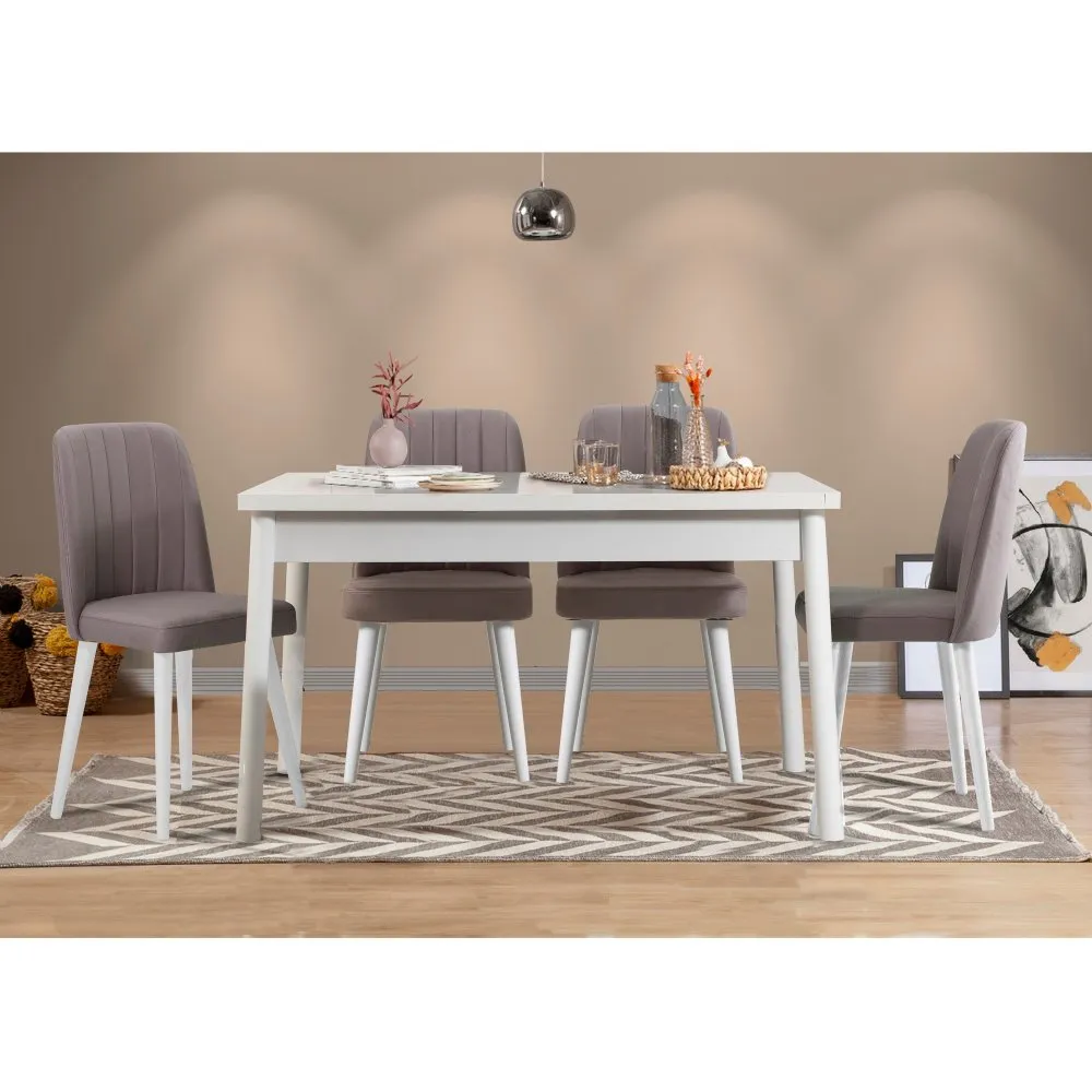 Trpezarijski sto i stolice Costa White Grey