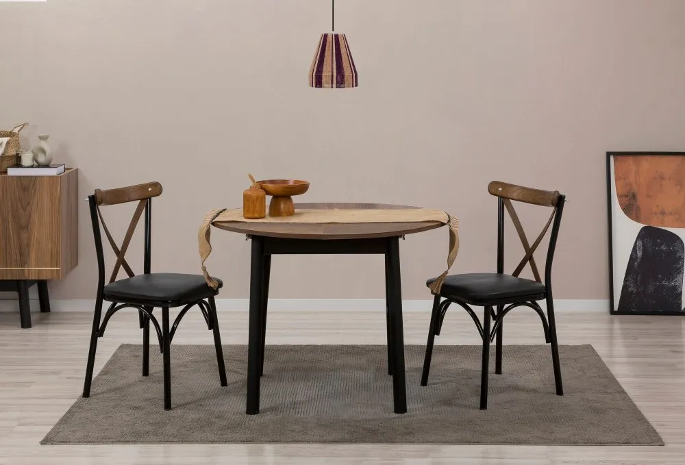 Trpezarijski sto i stolice Oliver - Black Walnut