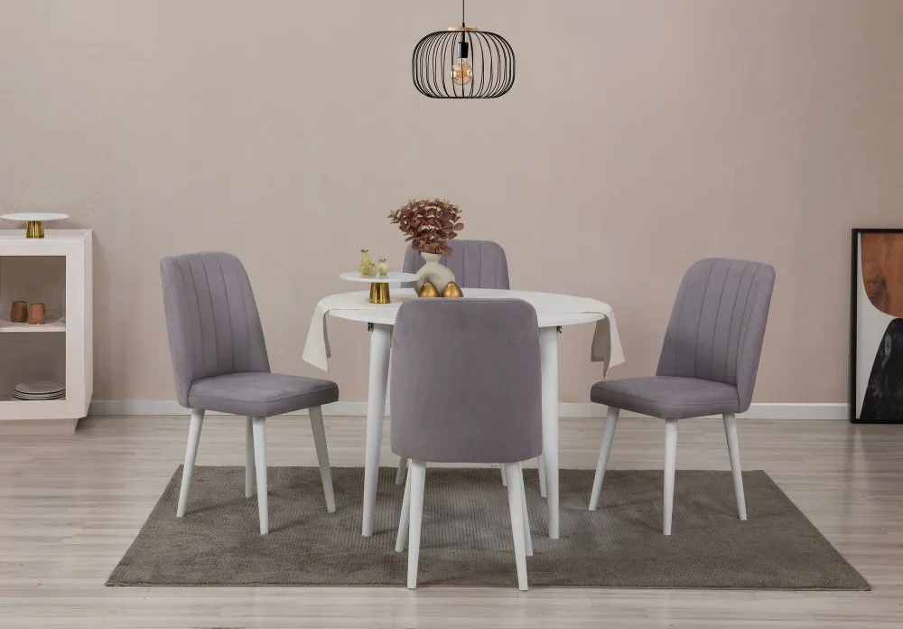 Trpezarijski sto i stolice Vina 0701 White Grey