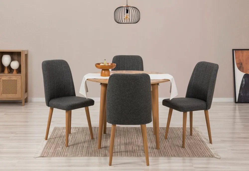 Trpezarijski sto i stolice Vina 1053 Atlantic Pine Anthracite