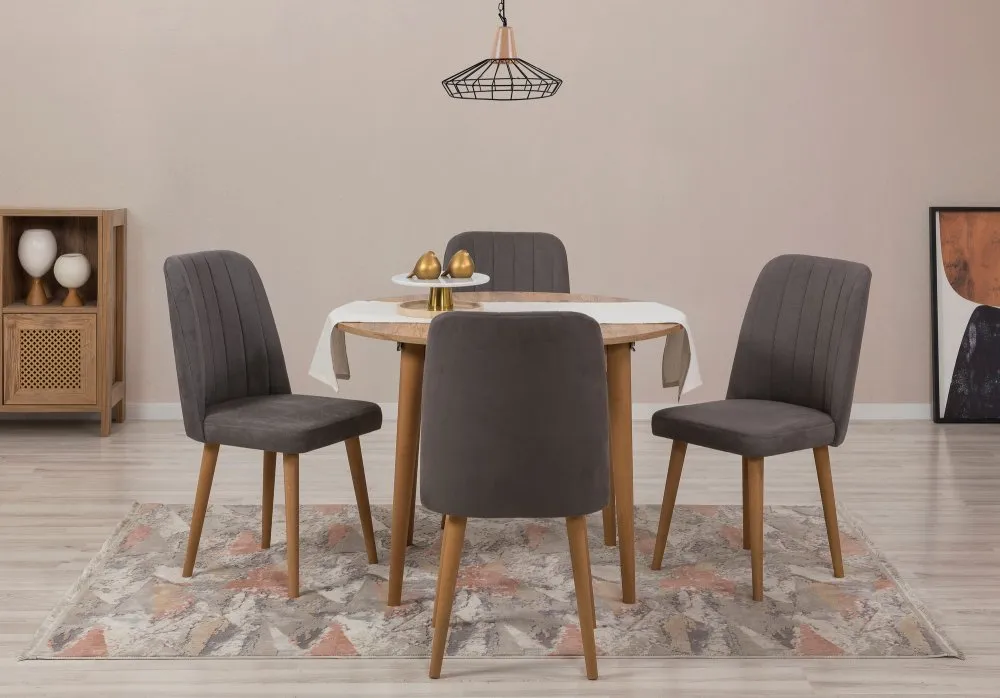 Trpezarijski sto i stolice Vina 1501 Atlantic Pine Anthracite