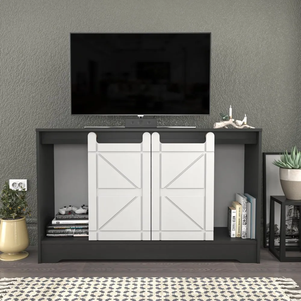 TV polica Ahris Grey White