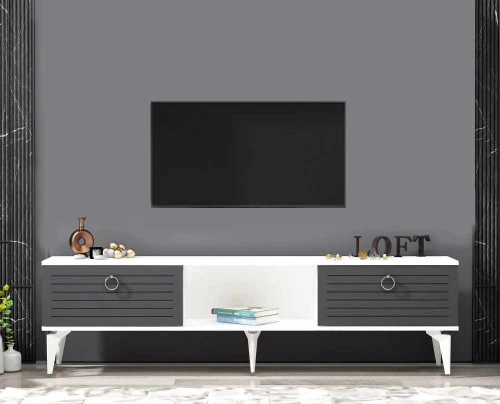 TV polica Arona White Anthracite