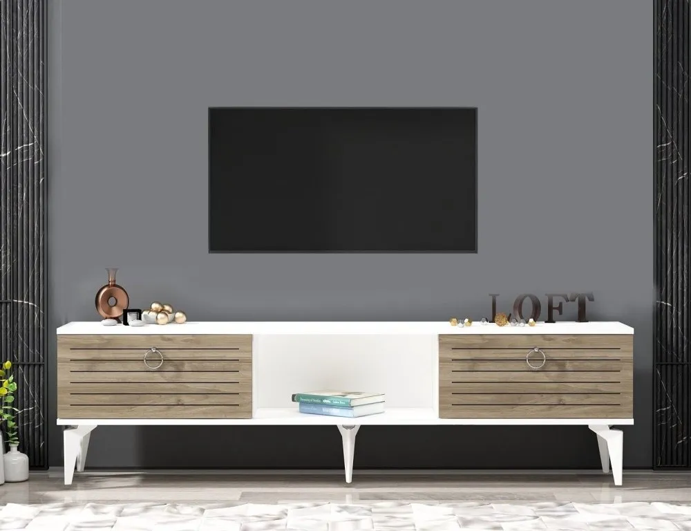 TV polica Arona White Walnut
