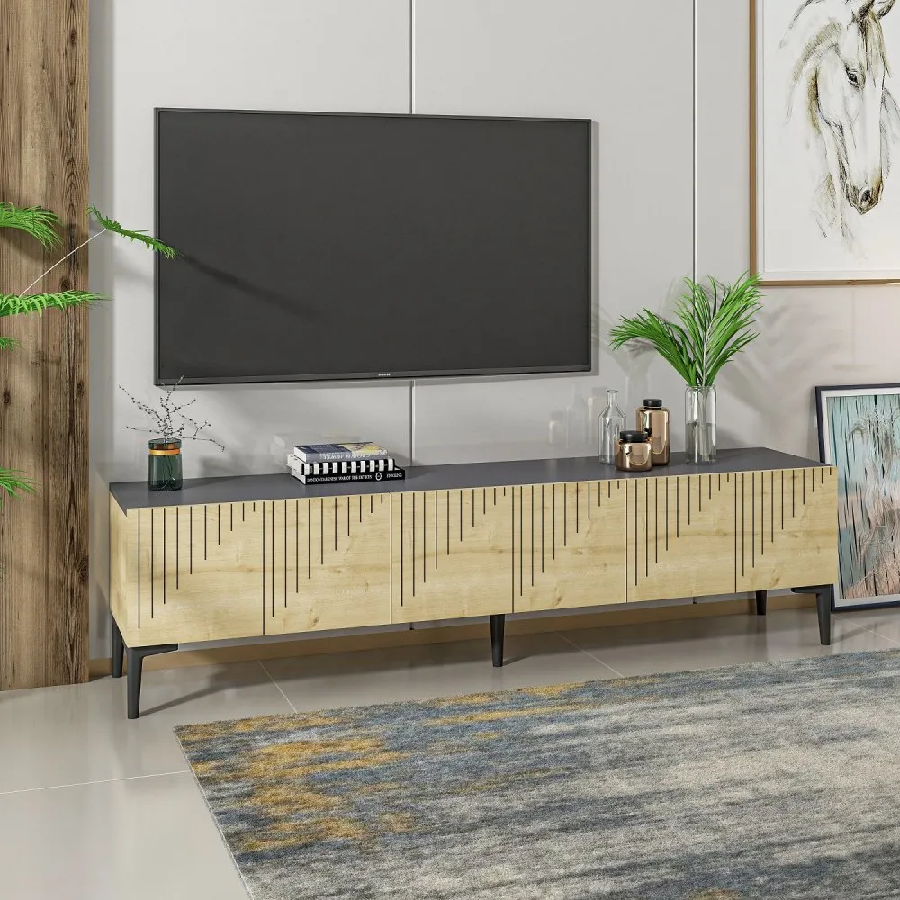 TV polica Artemis Sapphire Oak Anthracite