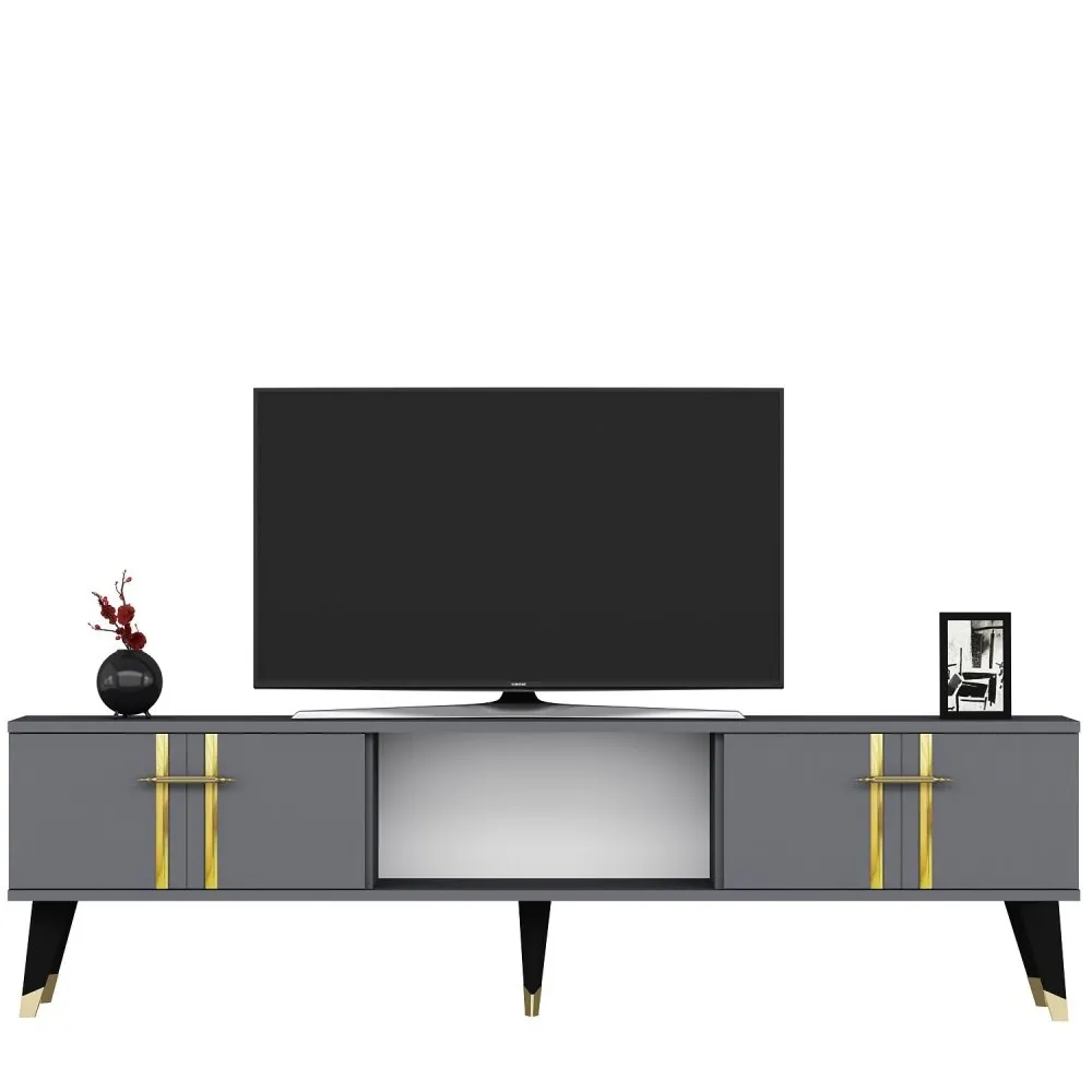 TV polica Asel Anthracite Gold