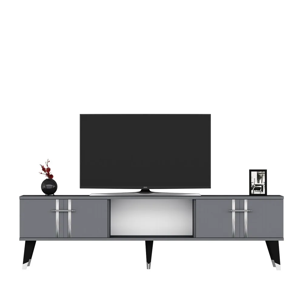 TV polica Asel Anthracite Silver