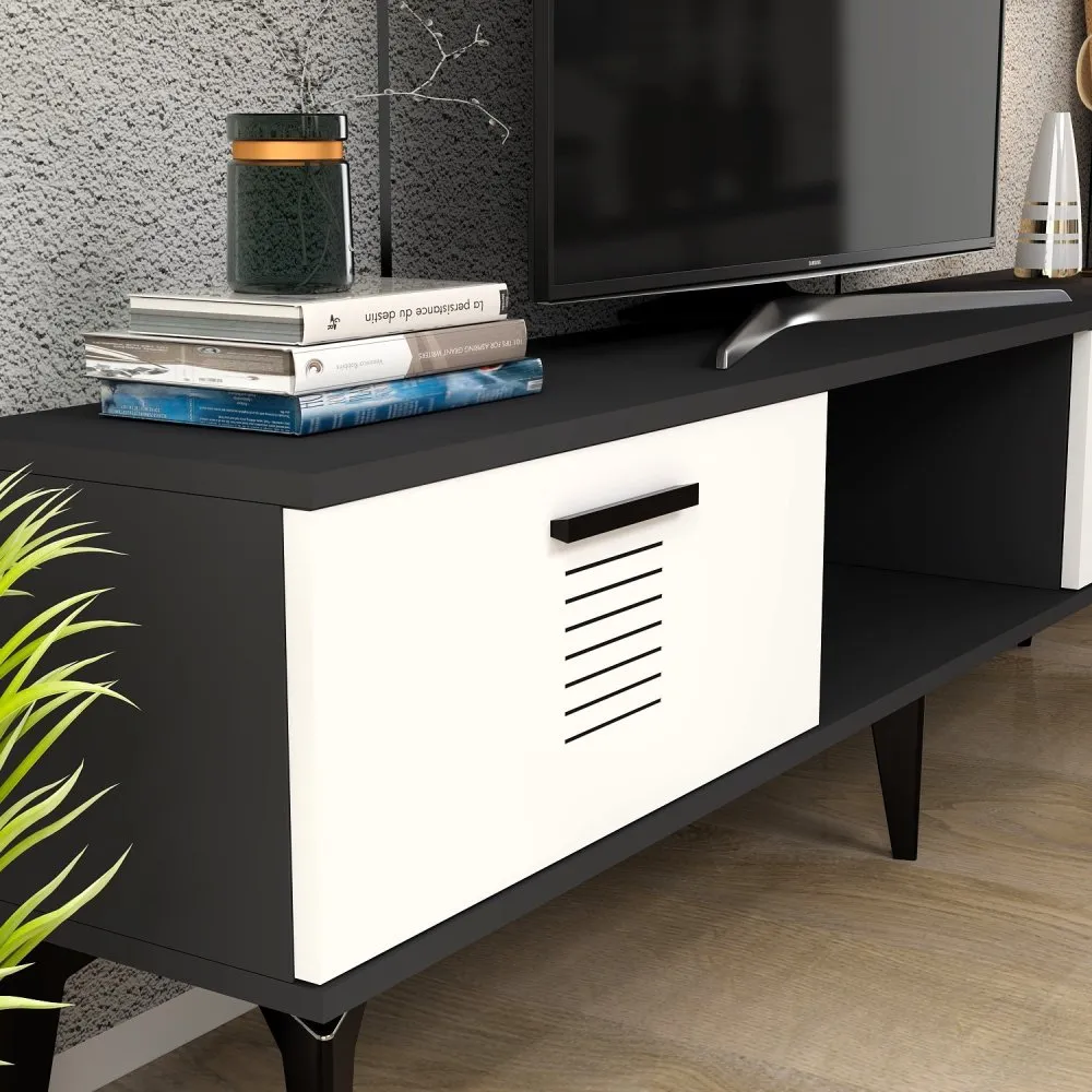 TV polica Asimo Anthracite White
