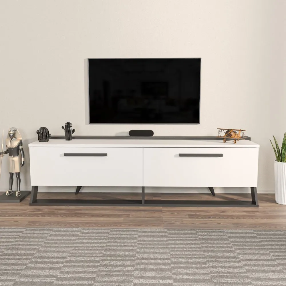 TV polica Astrid White Black