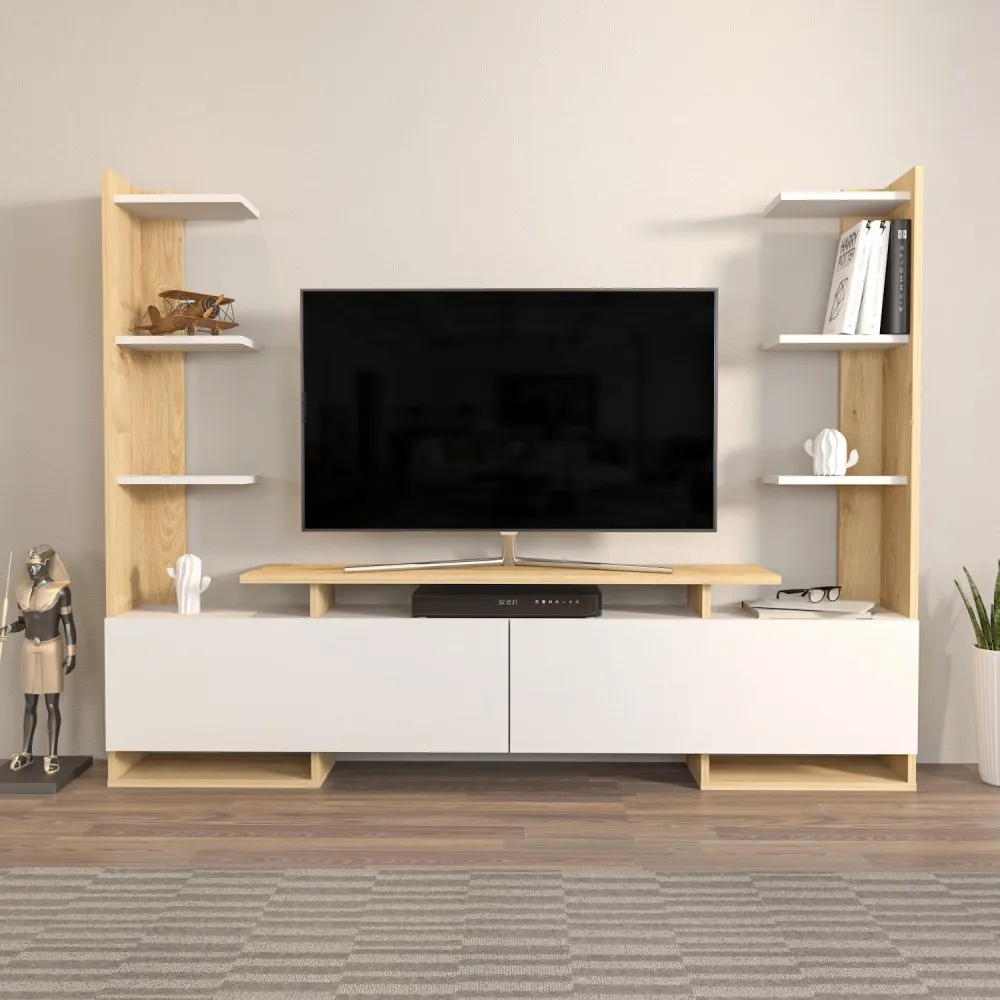 TV polica Ava Oak White