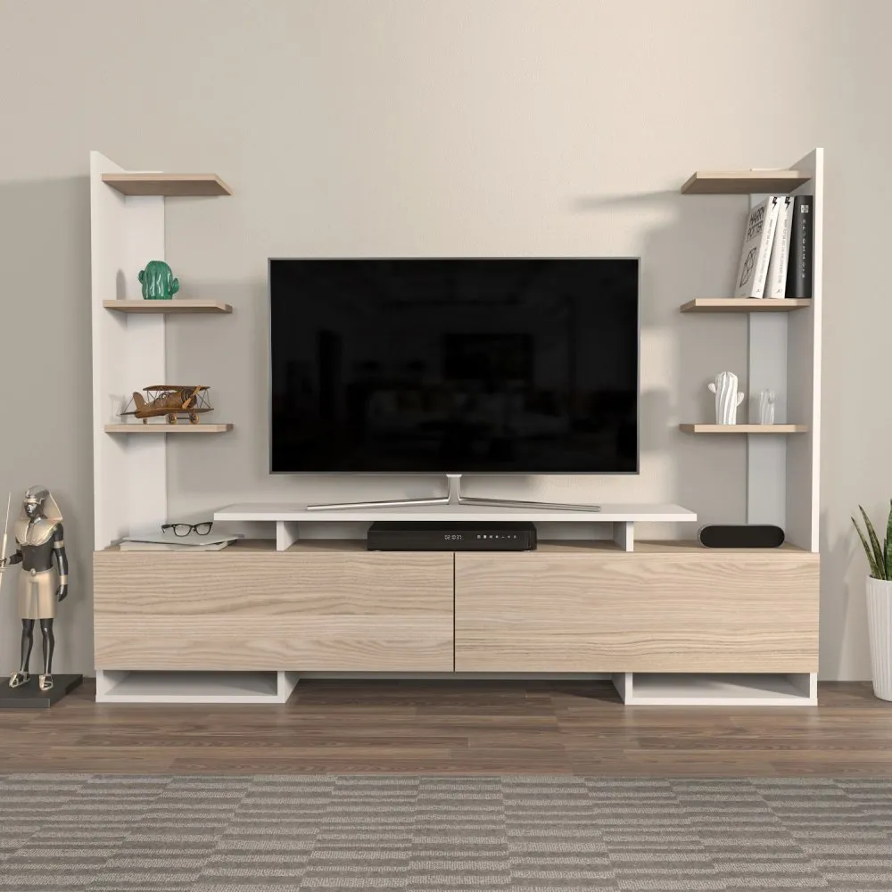 TV polica Ava White Oak