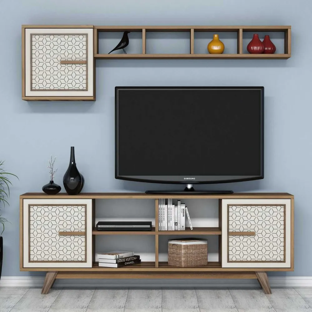 TV polica Ayla Walnut Cream
