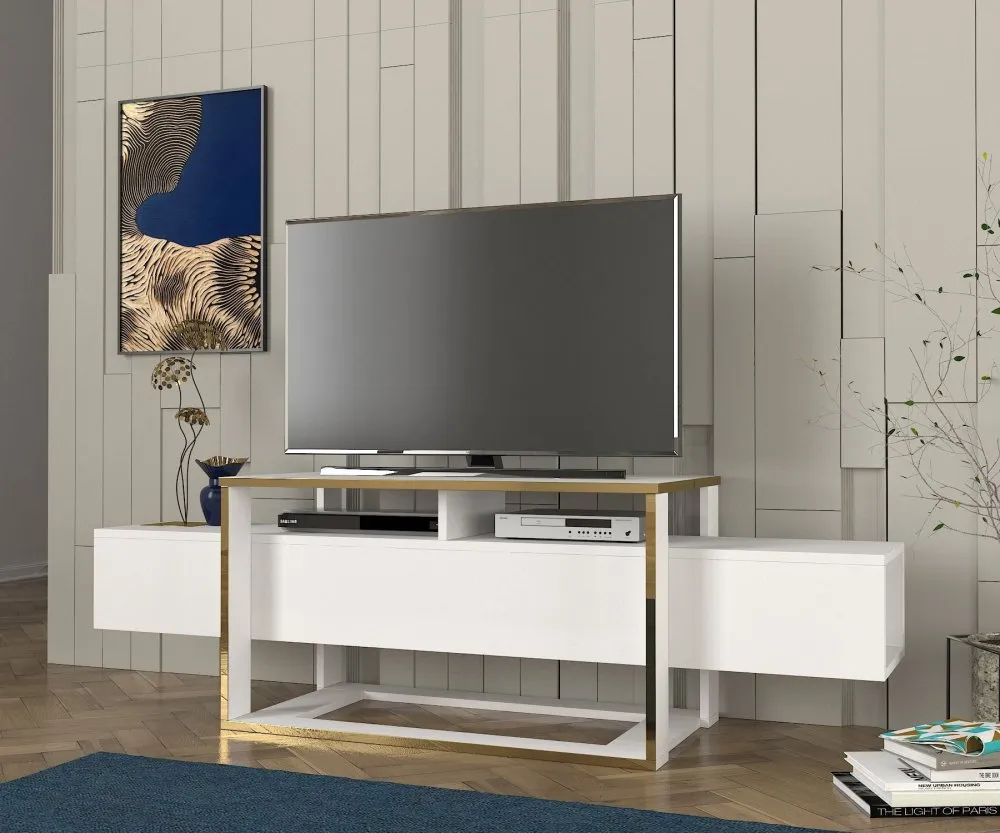 TV polica Bianco White Gold