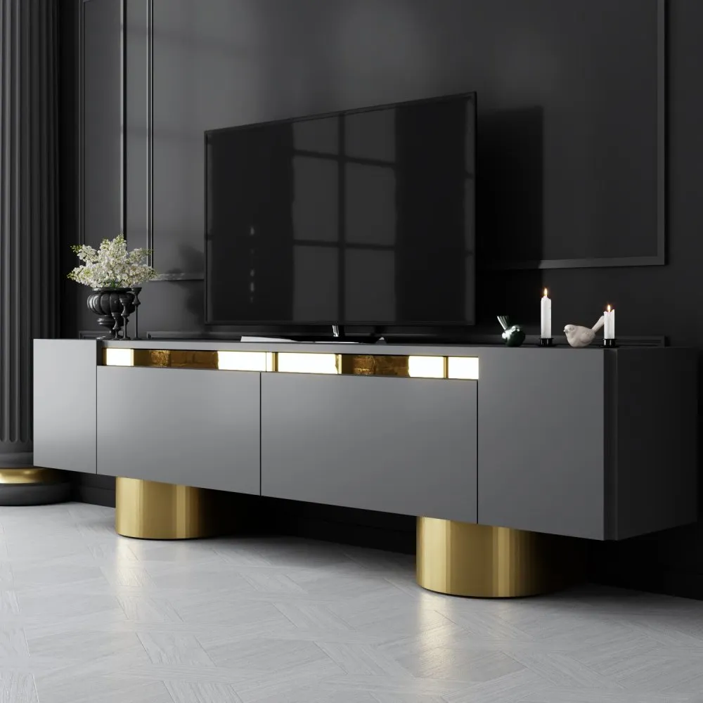 TV polica Bohem Anthracite Gold