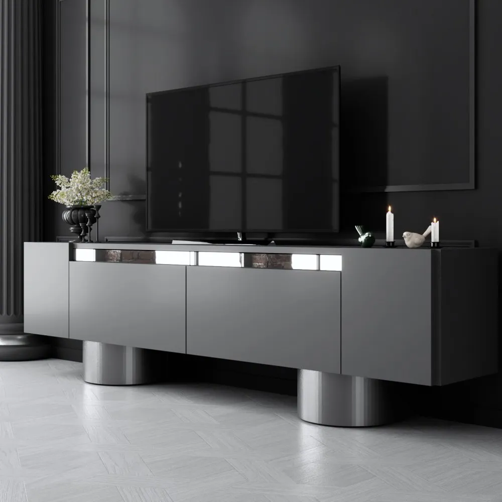 TV polica Bohem Anthracite Silver
