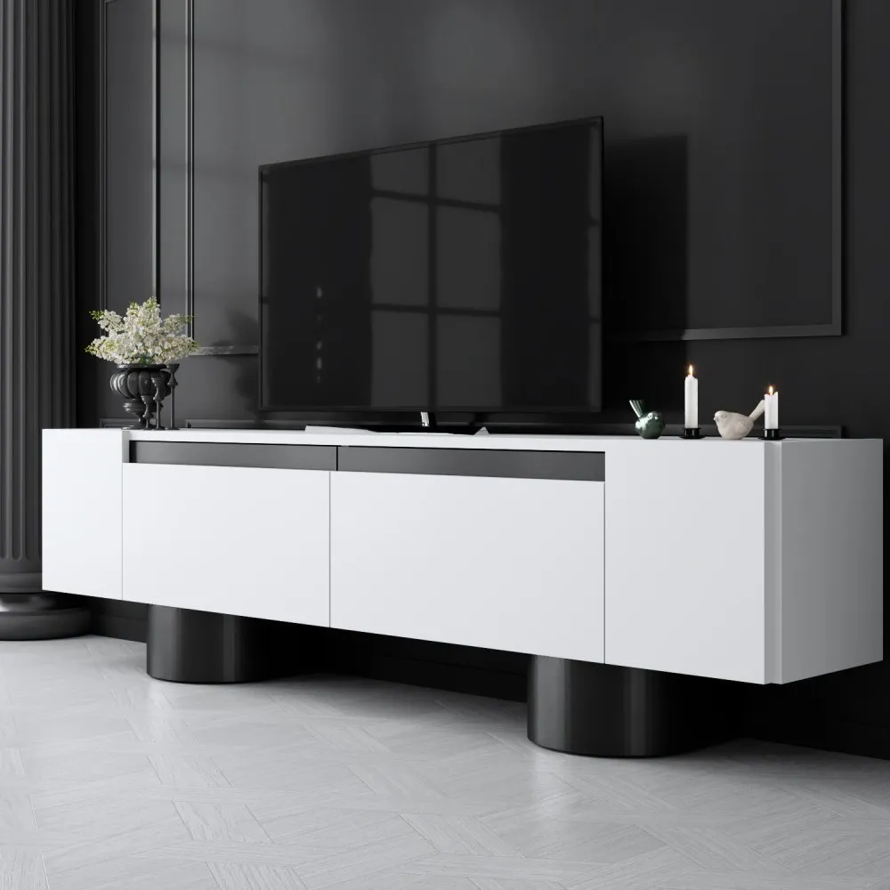 TV polica Bohem White Black