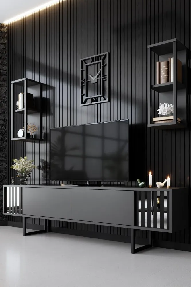 TV polica Chrome Line Anthracite Black (618BLY1142)