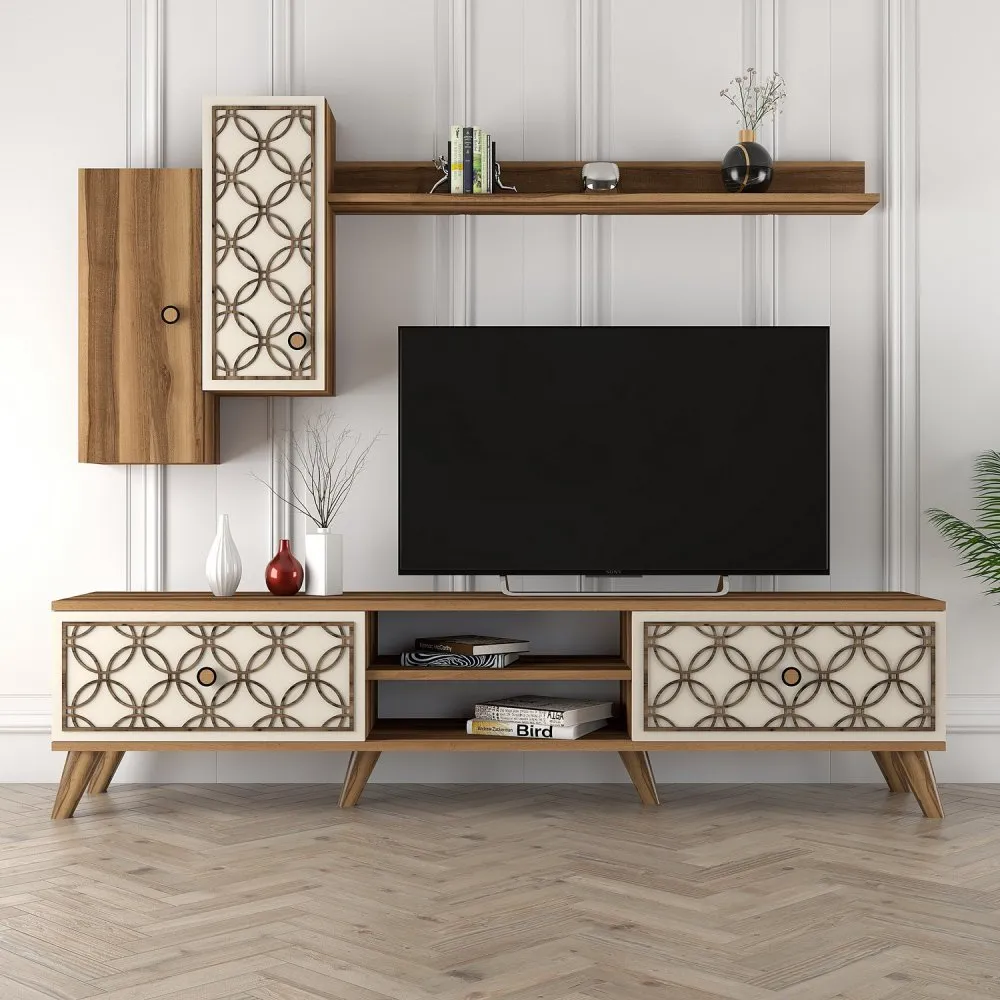 TV polica Class S Walnut Cream