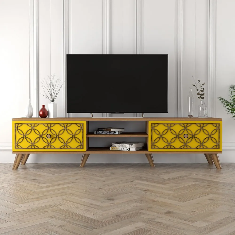 TV polica Class Walnut Yellow