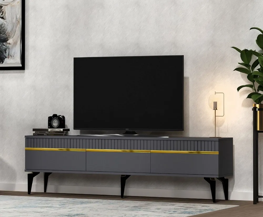 TV polica Defne Anthracite Gold