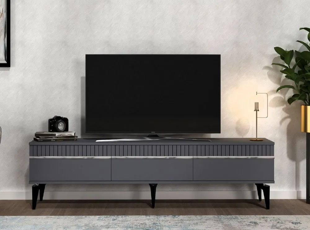 TV polica Defne Anthracite Silver