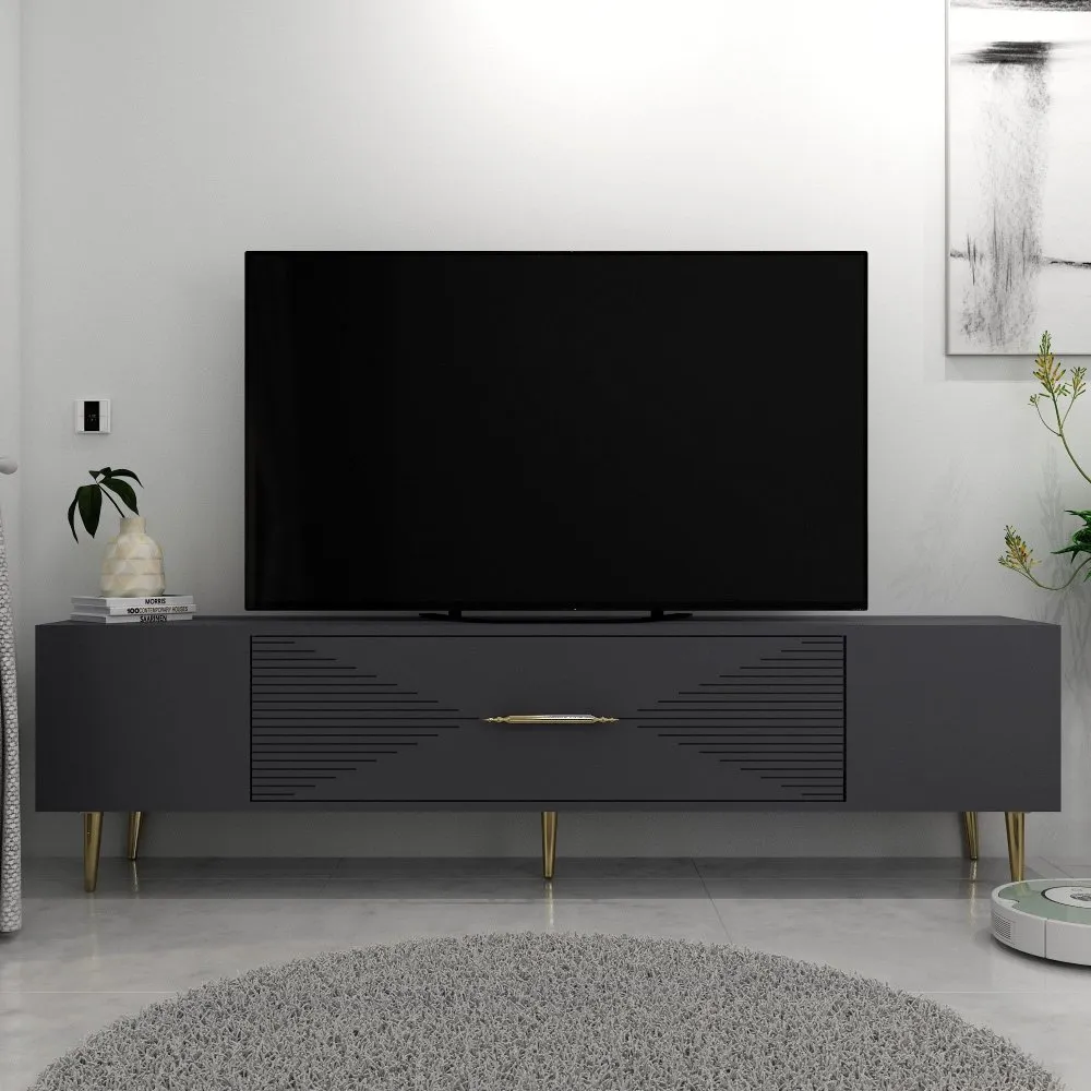 TV polica Dekol1 Anthracite Gold