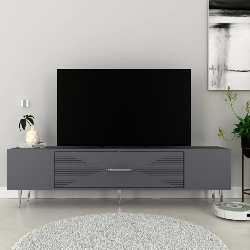 TV polica Dekol1 Anthracite Silver