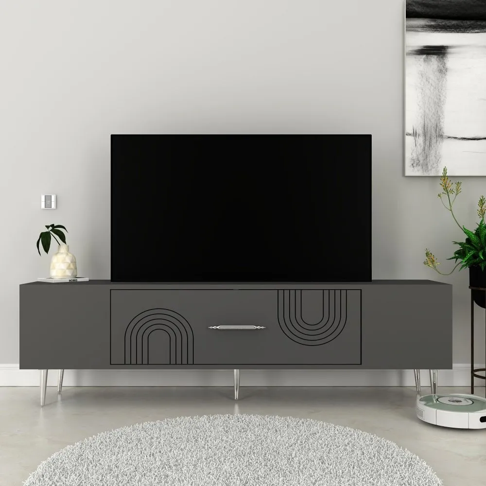 TV polica Dekol2 Anthracite Silver