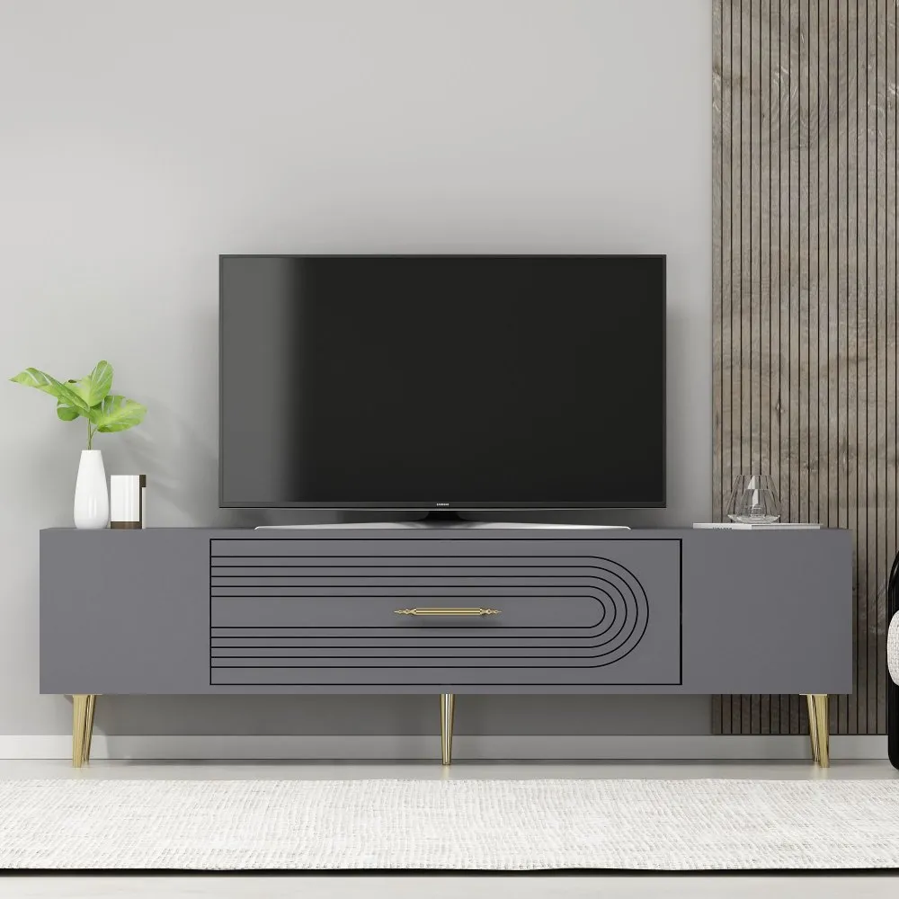 TV polica Dekol3 Anthracite Gold