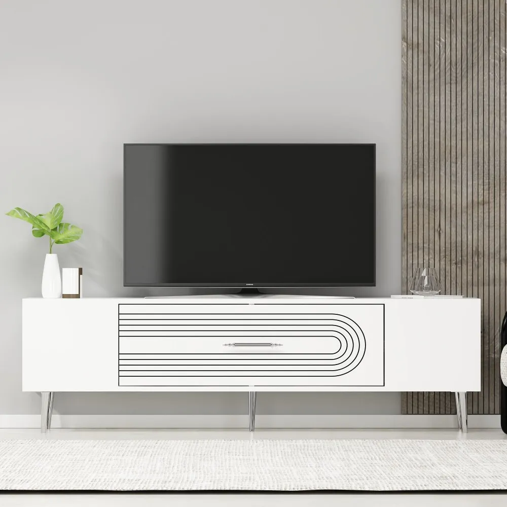 TV polica Dekol3 White Silver